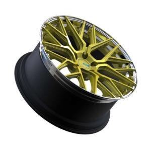 Matt Black Gold Center 5x120 3 Piece Wheels