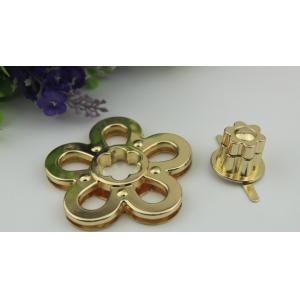 Free Sample High Polished Gold Plated Flower Shape Bag Turn Twist Lock For