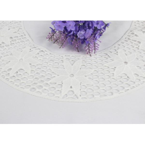 Water Soluble Lace Collar Applique With Milky Flower Hollow Dot Design For Neck