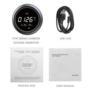 Black 1 PPM Co2 Meter 2400mAh Environmental Testers