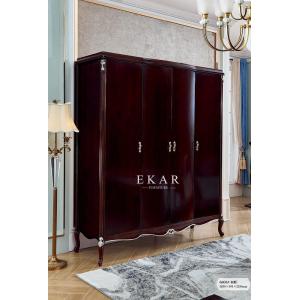 Solid Wood Wardrobe Antique Design 4 Door Bedroom Wardrobe