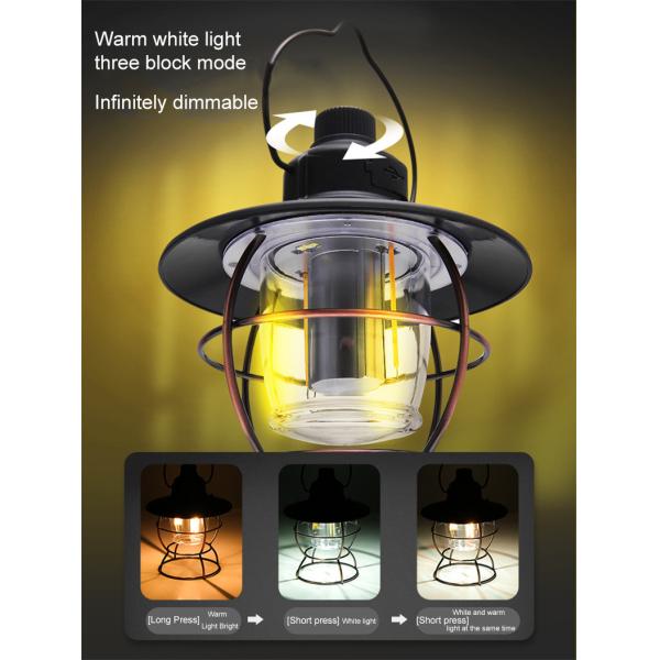 Retro Atmosphere Rechargeable Tent Horse Lamp 4500mAh Outdoor Portable