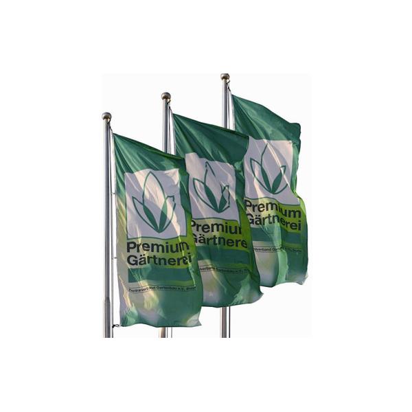 Buy Business Custom Outdoor Advertising Flags 110 Gram Knitted Polyester at wholesale prices