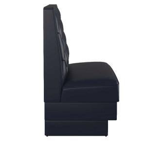 Custom Restaurant Furniture Button Tufted Black Commercial Booth Seathing
