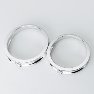 Customizable Generous Unique Middle Grooved 18k Gold Couple Ring