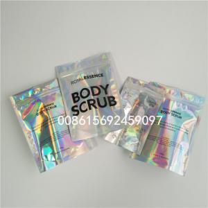 Gravure Printing Holographic Makeup Bag , Customized Stand Up Pouches With