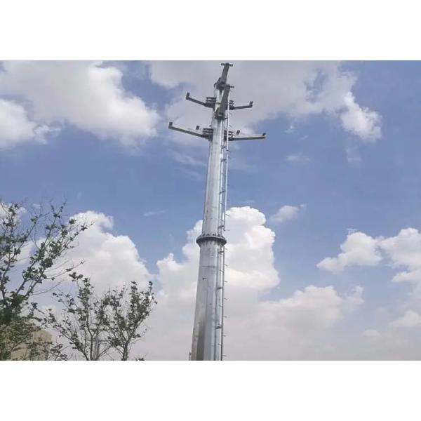 500KV Hexadecagon Galvanized Steel Utility Electric Power Pole For Transmission