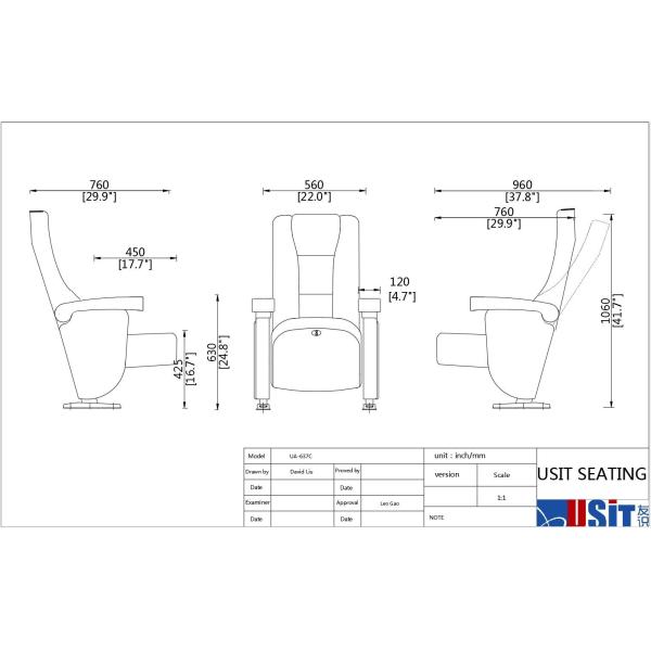 100% Polyester Commercial Theater Seating Steel Leg Auditorium Chair