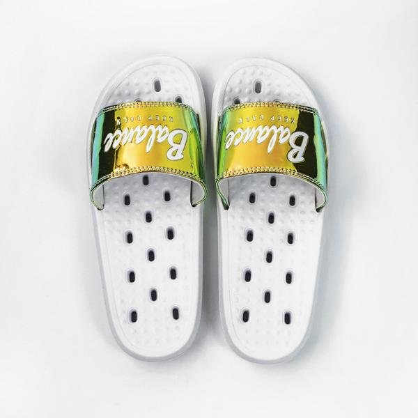 Buy Lady White Hollow Sole Shockproof EVA Slide Sandal For Shower at wholesale prices