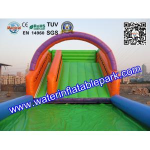 Quality Outdoor Sport Game Zorb Ramp / Roller Ball Inflatable Steep Hill With Pool for sale