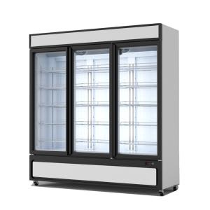 Supermarket Glass Door Vertical Freezer Showcase With Fan Cooling System