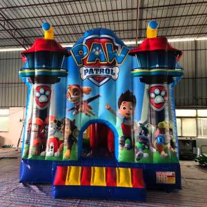 Quality Kids PVC Tarpaulin Paw Patrol Inflatable Bounce House With Slide for sale