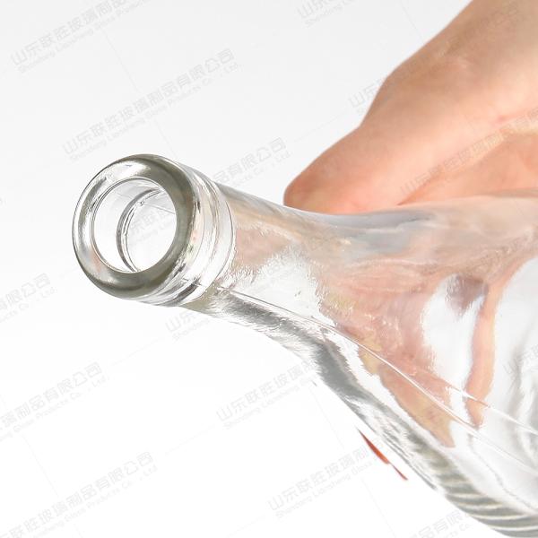 Unique Shaped Clear Champagne Sparkling Wine Glass Bottle with Cap OEM/ODM Acceptable