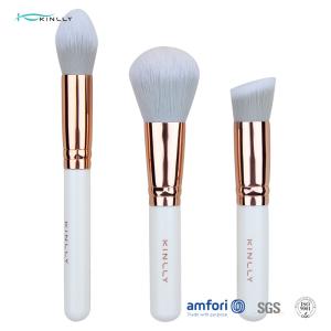 Soft 3pcs Aluminium Ferrule White Makeup Brush Set