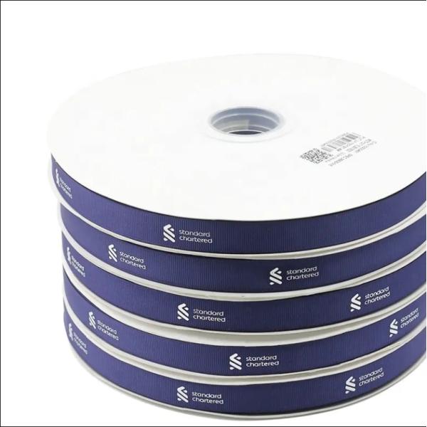 Buy Polyester Custom Logo Ribbon Roll Gift Wrap Decorated With Luxury Ribbons For Gift Wrap at wholesale prices