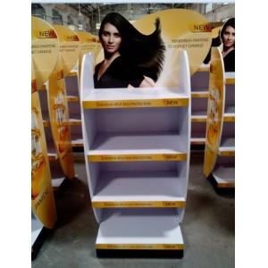 Wood flooring movable hair care shampoo display stand