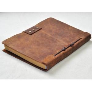 Large Antique Travel Journal Notebook Wear Resistant With Snap Fastener