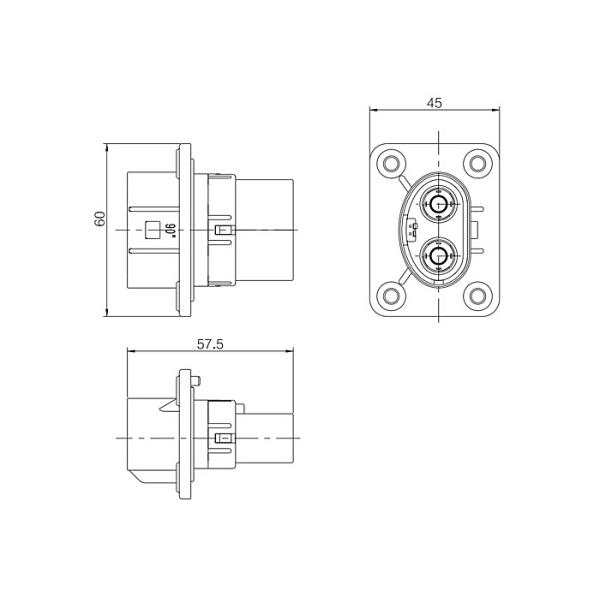 1KV 60A Electrical High Voltage Automotive Connectors For Lithium Battery