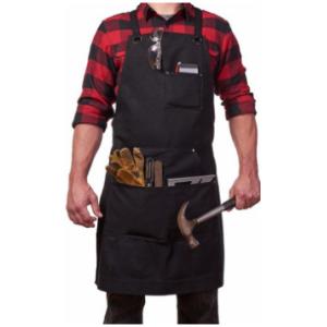 China Adjustable Water Resistant Apron With Tool Pockets , Waxed Canvas Work Apron on sale