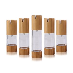 15ml 30ml Wooden Airless Packaging Serum Bottle