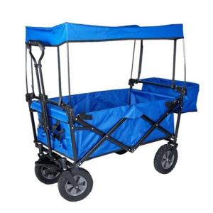 86*46*85 Portable Collapsible Folding Garden Cart Outdoor Wide Wheel Wagon for
