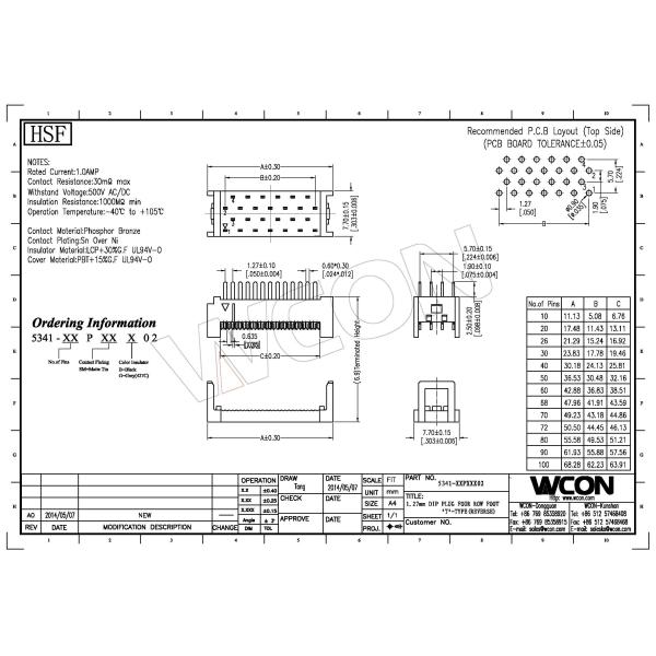 1.27 Pitch 14 pin dip socket PBT Black 30%GF Sample Free Contact Material Brass ROHS