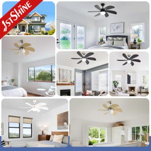 Restaurant Pull Chain Switch Ceiling Fan Six MDF Blades AC Motor