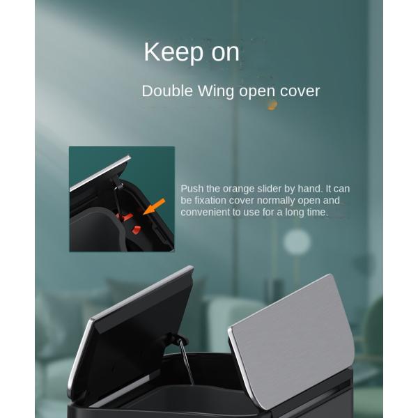 Manufacturer Living Room Household Large-capacity Kitchen Bathroom Crimped Deodorant Pedal Stainless Steel Trash Can with Lid