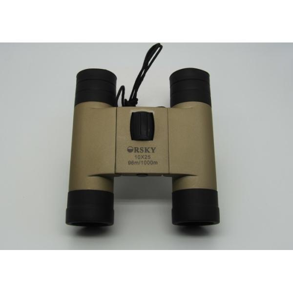 Portable Champagne Roof Prism Binoculars 10x25 Dual Focus Better Viewing For