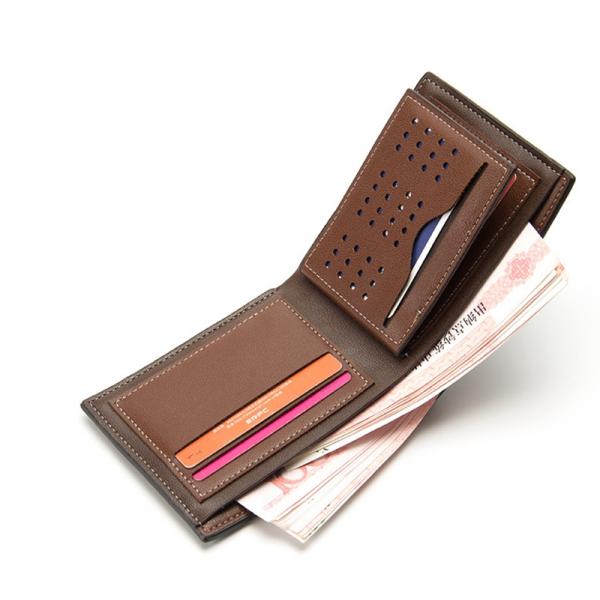 Custom Logo Leather Wallet for Men Designer Luxury Slim Clamshell Carteras Billeteras