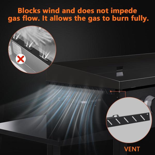 Upgraded Wind Guard for Blackstone Durable Stainless Steel Wind Screens and Side Shelf