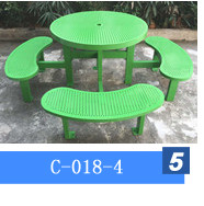 Waterproof Metal Picnic Table With Benches Anti Rust Durable Weather Resistant