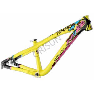 Slope Freestyle Dirt Jump Bike Frame Yellow Color Trail / Am Riding Style