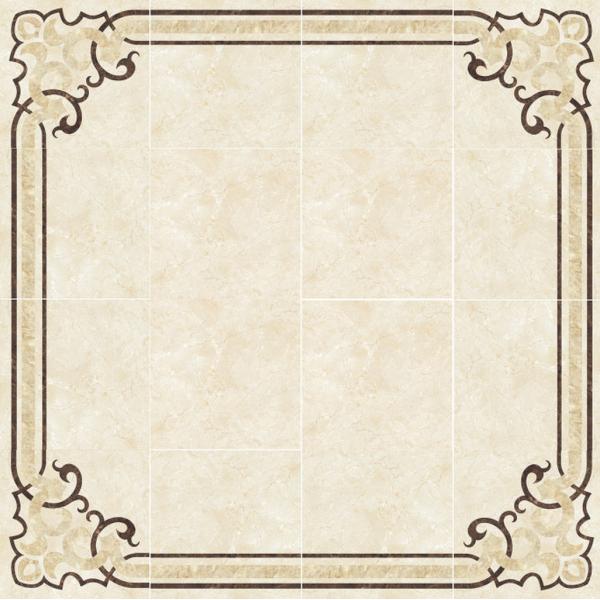 Parquet, natural stone parquet, engineered stone water jet medallion