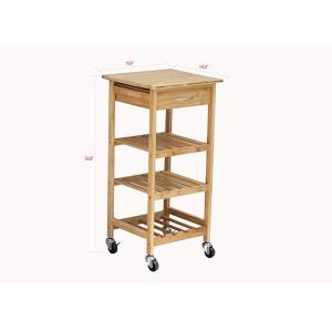 Hot Sale High Quality Decor 4-Tier Bamboo Home Furniture Kitchen Trolley