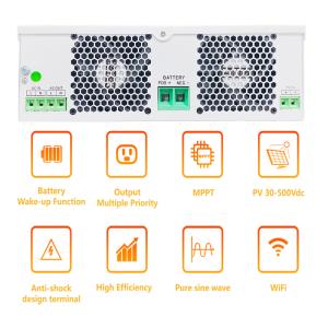 2.5KW 24V Hybrid Solar Inverter MPPT Pure Sine Wave