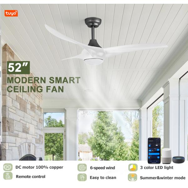 1stshine Lower Noise Copper Motor Ceiling Fan with Light and Remote Control High Airflow