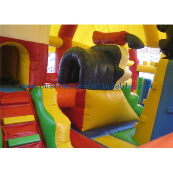 Donald Duck & Mickey Inflatable Amusement Park For Outdoor Child Games