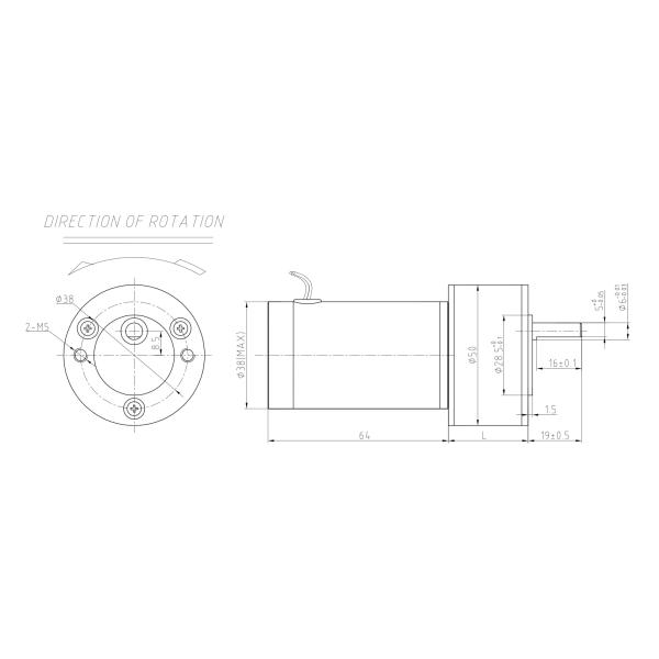 Reversible 50mm 24v 12v Brush Dc Gear Motor For Toys 1000rpm 400Rpm 50kg Cm 6nm