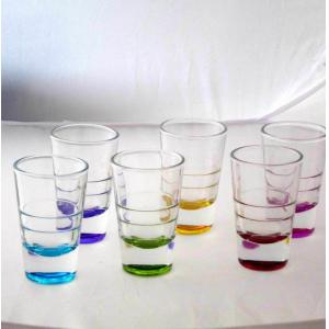 Handpainted Rainbowl Bottom Crystal Shot Glasses For Pub