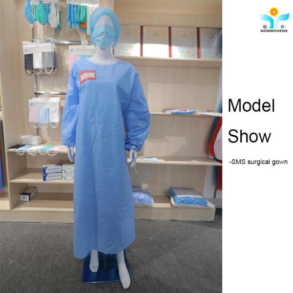 Knitted Cuff Surgical gown Utrosonic Welding 45gsm sterilization individul package