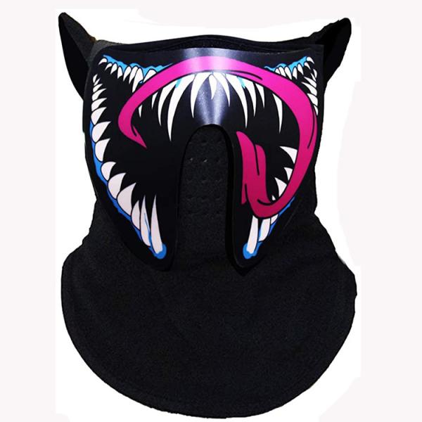Buy Rave Voice LED Face Mask Sound Reactive Venom Design at wholesale prices