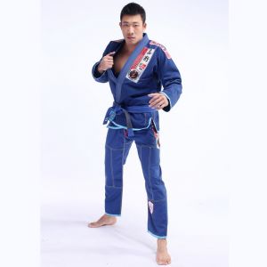 Quality 550gsm Bamboo Bjj Gi Blue Bjj Mens Gi Uniform Customized Design for sale