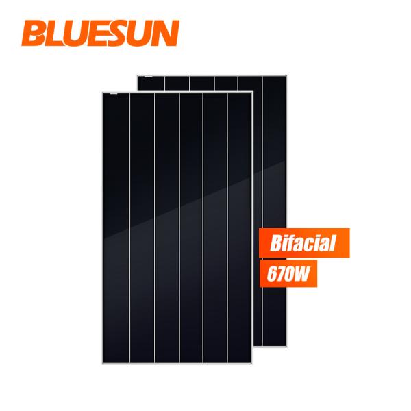 Bluesun Solar 650W Shingle Mono Panel 670W Snow Melt Ability Bifacial with Best