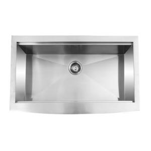 30X22 Inch Kitchen Workstation Sink Single Bowl Ledge Apron 304 Stainless Steel