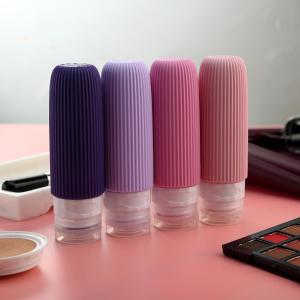 Purple Leak Proof Silicone Travel Bottles Set Reusable 3oz