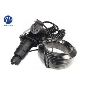 PU Jacket 7 Pin Coiled Power Cable , Truck Trailer Extension Cable With Plastic