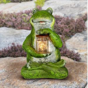 1 AA Batteries 14 Inches Solar Frogs Garden Figurines