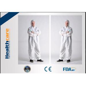 Breathable Disposable Protective Coveralls Lightweight Coverall With Hood White