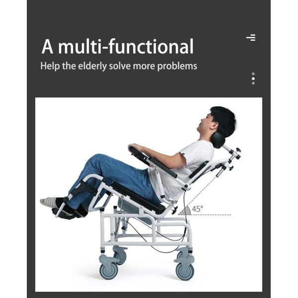 Bathroom Chair Patient Transfer Shower Blow Molding Hospital Toilet Portable Aluminum Commode Wheelchair for Disabled